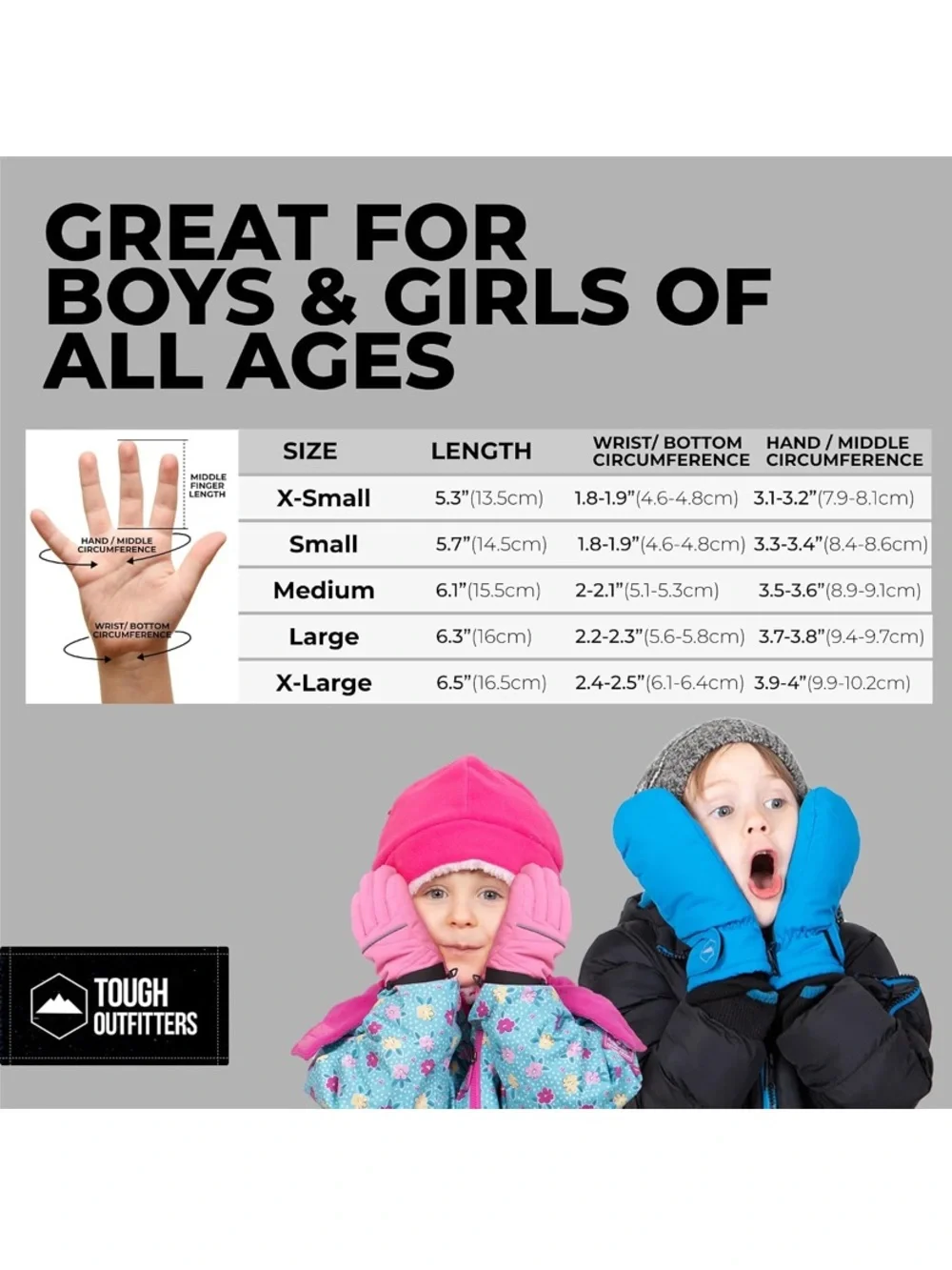 Kids Pink Insulated Winter Gloves Tough Outdoors Snow Gloves - Ski & Snow